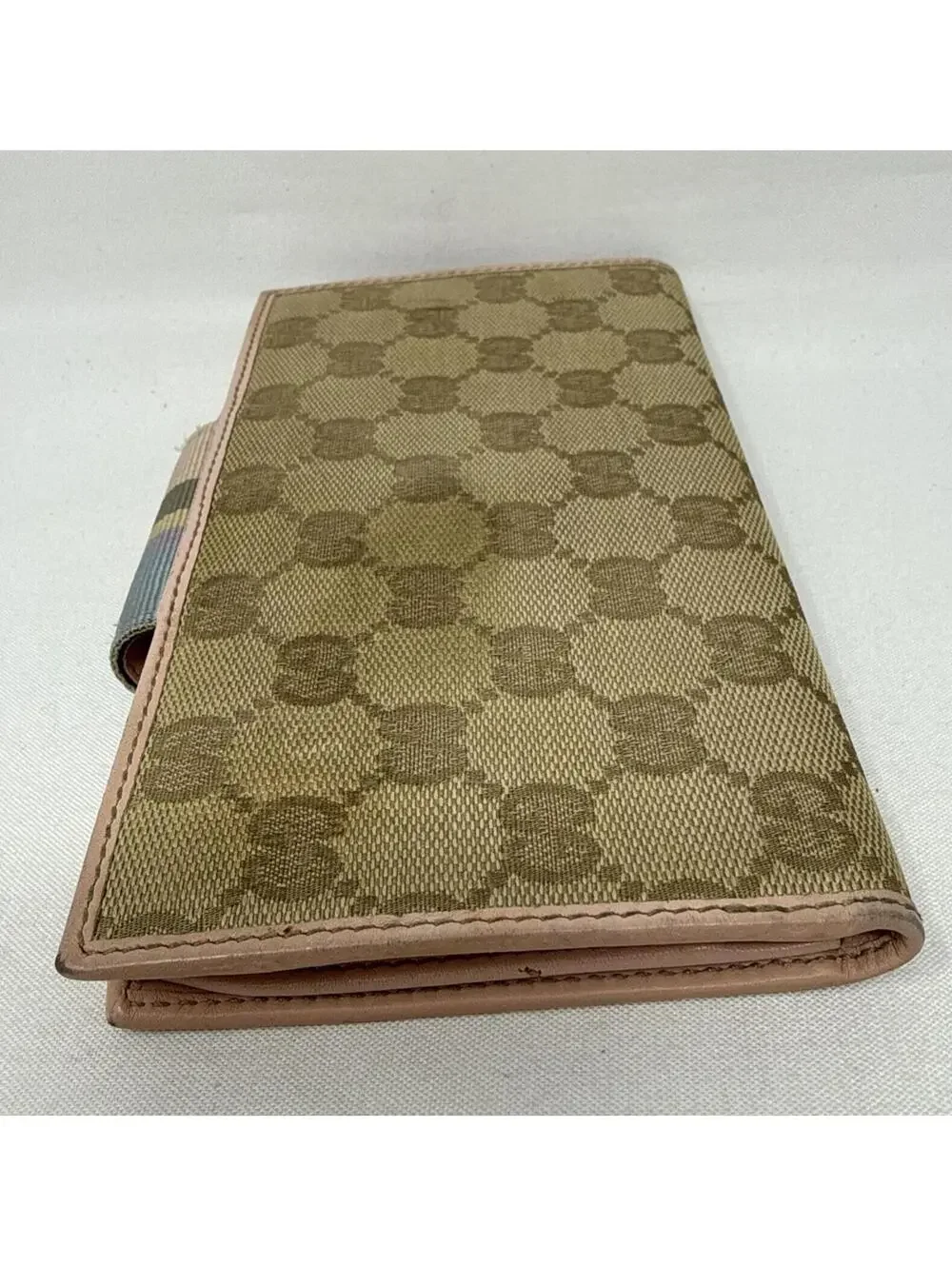 Vintage Gucci GG Canvas & Pink Leather Trim Continental Wallet - Picture 3 of 15